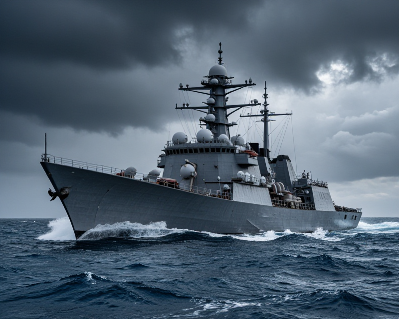 North Korean Destroyer at Sea