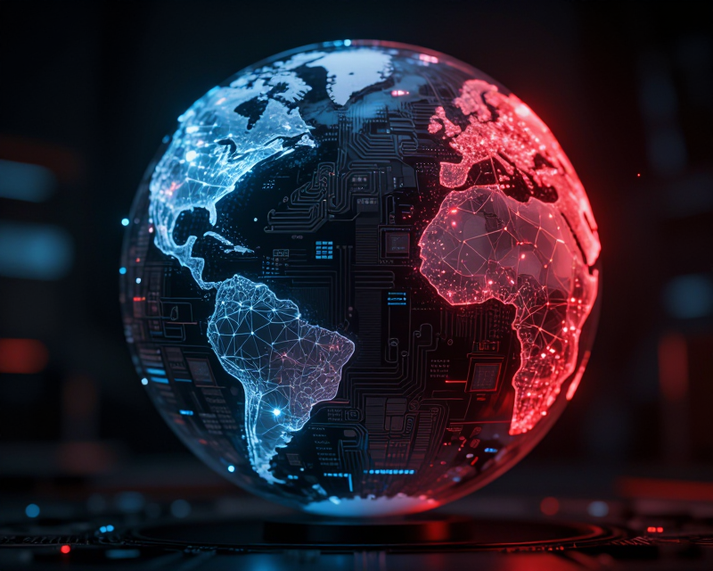 Global AI Power Struggle Concept